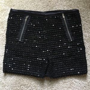 Black Sequin Shorts